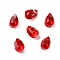 Glass Beads, Teardrop, FireBrick, 6x4x4mm, Hole: 1mm