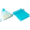100Pcs Rectangle Organza DIY Craft Drawstring Bags, for Valentine Birthday Wedding Party Candy Wrapping, Cyan, 9x7cm