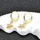 Серьги-кольца из латуни с прозрачным фианитом и прозрачным фианитом EJEW-H157-04G-2
