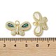 Латунные микропаве прозрачные подвески с фианитом KK-C045-44G-3