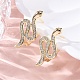 Серьги-кольца из латуни с прозрачным фианитом EJEW-Q014-36G-1
