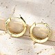 Серьги-кольца из латуни с микропаве из прозрачных кубических цирконий EJEW-D311-006G-1