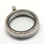 Плоские круглые стеклянные сплава магнитной подвески Locket PALLOY-S046-03P