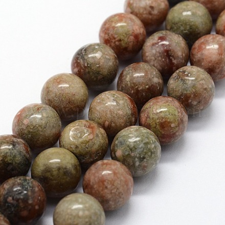 Природные Unakite бисер нитей G-I199-19-6mm-1