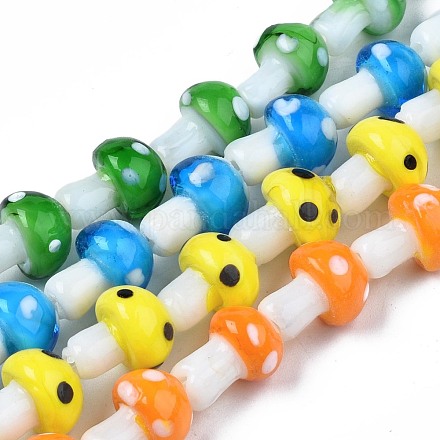 Гриб ручной Lampwork бисер пряди LAMP-R116-19A-1