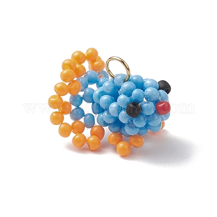 Подвески из стеклянных бусинок в виде золотых рыбок PALLOY-MZ00561-02-1