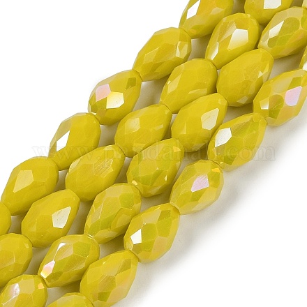 Непрозрачные однотонные гальванические стеклянные бусины EGLA-N013-P6mm-B06-1