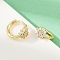 Brass Micro Pave Cubic Zirconia Hoop Earrings, Snowflake, Cadmium Free & Lead Free, Rack Plating, Long-Lasting Plated, Real 18K Gold Plated, 11x7.5x13mm