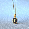 Alloy Black Enamel Flat Round with Letter Pendant Necklaces for Women, Golden, Letter T, 17.72 inch(45cm)
