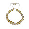 Dyed Natural Quartz Crystal Round Braided Bead Bracelet, Om Mani Padme Hum Adjustable Bracelet, Light Khaki