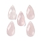 Natural Rose Quartz Pendants, Faceted, Teardrop, 25x13x6mm, Hole: 1mm