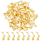 40PCS Alloy Pendants, with Crystal Rhinestone, Cadmium Free & Lead Free, Spoon, Golden, 31x11x3.5mm, Hole: 1.5mm