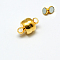 Alloy Magnetic Clasps with Loops, Rondelle, Golden, 12x7mm, Hole: 1.8mm