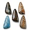 Natural Mixed Gemstone Pendants, Triangle, 46x21~23x8.5~9mm, Hole: 1.5mm