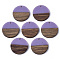 Resin & Wood Pendants, Flat Round, Medium Orchid, 28.5x3.5~4mm, Hole: 1.5mm