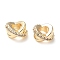 Brass Micro Pave Cubic Zirconia European Beads, Long-Lasting Plated, Large-Hole Beads, Golden, 7.5x7x5mm, Hole: 3.5mm