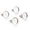 Tarnish Resistant Adjustable 304 Stainless Steel Finger Rings Components, Pad Ring Base Findings, Flat Round, Stainless Steel Color, Tray: 18mm, 17.5mm