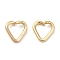 Brass Open Linking Rings, Cadmium Free & Nickel Free & Lead Free, Heart Rings, Real 18K Gold Plated, 24 Gauge, 5x5x0.5mm, Inner Diameter: 3x3.5mm