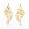 201 Stainless Steel Pendants, Spiral Shell Shape, Real 18K Gold Plated, 44.5x18x1mm, Hole: 1.4mm