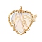 Opalite Pendants, Heart, 42x44x8mm