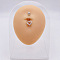 316L Surgical Stainless Steel Belly Rings, with Micro Pave Cubic Zirconia, Stainless Steel Color, Heart, 5mm