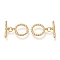 Brass Toggle Clasps, Long-Lasting Plated, Twist Ring & Bar, Real 18K Gold Plated, Twist Ring: 18x14.5x4mm, Hole: 2mm, Bar: 19x5.5x4mm, Hole: 2mm