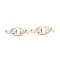 Brass Micro Pave Clear Cubic Zirconia Link Connectors, Oval, Light Gold, 11.5x4.5x2mm, Hole: 1mm