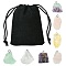 7Pcs 7 Styles Raw Rough Natural Gemstone Pendants, Nuggets Charms, with Platinum Plated Iron Loops, 21~34.5x15~25.5x10~17mm, Hole: 2mm, 1pc/style