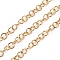 PVD Vacuum Plating 304 Stainless Steel Cable Chains, Unwelded, with Spool, Oval, Golden, 5x0.8mm, about 32.8 Feet(10m)/roll