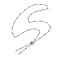 304 Stainless Steel Slider Necklace Makings, with Satellite Chains and Brass Slider Beads, Golden & Stainless Steel Color, 23.62 inch(60cm)