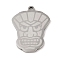 Non-Tarnish 201 Stainless Steel Pendants, Tiki Mask Charm, Stainless Steel Color, 25x18.5x1.5mm, Hole: 1mm
