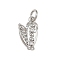 Brass Micro Pave Cubic Zirconia Pendants, Pea Pods Charms, with Jump Ring, Rack Plating, Long-Lasting Plated, Lead Free & Cadmium Free, Platinum, 14x8x2.5mm, Hole: 3mm