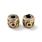Rack Plating Brass Micro Pave Cubic Zirconia Beads, Long-Lasting Plated, Cadmium Free & Lead Free, Column, Antique Golden, 4x4.5x3.5mm, Hole: 1.6mm