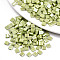 2-Hole Glass Seed Beads, Opaque Colours Lustered, Rectangle, Yellow Green, 5x4.5~5.5x2~2.5mm, Hole: 0.5~0.8mm, about 1180pcs/bag