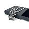 Stainless Steel Scythe Grim Reaper Pendant Necklaces for Men Women, Stainless Steel Color, 23.62 inch(60cm)