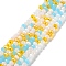 Glass Beads Strands, Faceted, Rondelle, Aqua, 6x5mm, Hole: 1mm, about 85~88pcs/strand, 16.1~16.5 inch(41~42cm)