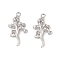 Brass Pendants, Cadmium Free & Nickel Free & Lead Free, Gecko, Real Platinum Plated, 17x8.5x2.5mm, Hole: 1mm
