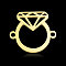 201 Stainless Steel Connector Charms, Diamond Ring Shape, Real 18K Gold Plated, 14x16x1mm, Hole: 1.4mm