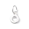 925 Sterling Silver Letter Charms, with Jump Rings and 925 Stamp, Silver Color Plated, Letter O, 8x6x0.8mm, Hole: 4mm