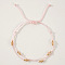 Faceted Glass Rondelle Beads Braided Bead Bracelets, Adjusstable Nylon Multi-strand Bracelets for Women, Pink, Inner Diameter: 11 inch(28cm)