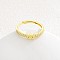 Adjustable Brass Micro Pave Clear Cubic Zirconia Finger Rings for Women, Letter, Golden, Letter W, Inner Diameter: 16~19mm