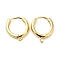 Brass Hoop Earrings, Huggie Hoop Earring Finding, Long-Lasting Plated, with Horizontal Loop, Ring, Real 18K Gold Plated, 16x15x2~4mm, Hole: 1.2mm, Pin: 1mm