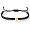 Minimalist nylon braided bracelet with stainless steel gold letter charms for men women students couples