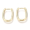 Brass Huggie Hoop Earrings, Oval, Real 18K Gold Plated, 16x12x2mm, Pin: 1mm