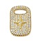 Brass Micro Pave Cubic Zirconia Pendants, Long-Lasting Plated, Cadmium Free & Lead Free, Rack Plating, Rectangle & Star, Real 18K Gold Plated, 29x19x4mm, Hole: 4x10mm