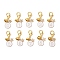 Flat Round with Number 0~9 Alloy Enamel Pendant Decorations, with Zinc Alloy Lobster Claw Clasps, White, 33mm, 10pcs/set