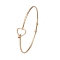 Stainless Steel Hollow Out Heart Bangle, Cocktail Wire Wrap Bangle for Women, Golden, Inner Diameter: 2-3/8 inch(6cm)