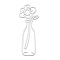 Non-Tarnish 201 Stainless Steel Pendants, Laser Cut, Vase with Flower, Stainless Steel Color, 39x14.5x1mm, Hole: 1.6mm