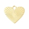 Brass Pendants, Heart Charms, Rack Plating, Long-Lasting Plated, Cadmium Free & Lead Free, Real 18K Gold Plated, 29x32x1.5mm, Hole: 6x4mm