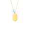 Blank Rectangle Stainless Steel Pendant Necklaces with Cable Chains, Golden, 15.75 inch(40cm)